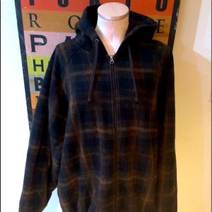 Men’s zip up brown Mountain club jacket size XL